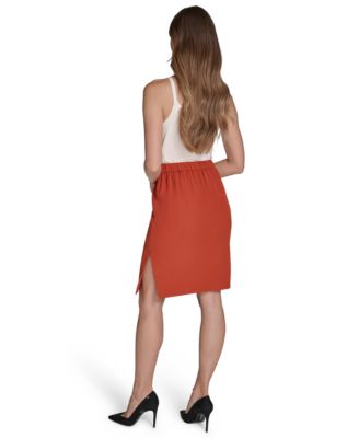 Women's Pull-On Side-Slit Pencil Skirt