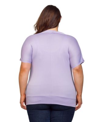 Plus Size Cowl Neck Short Sleeve Top