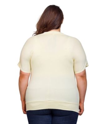 Plus Size Cowl Neck Short Sleeve Top