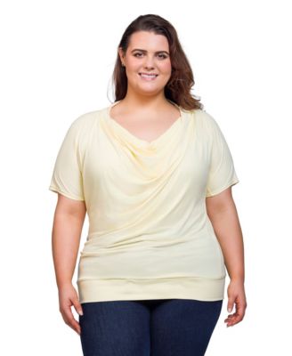Plus Size Cowl Neck Short Sleeve Top