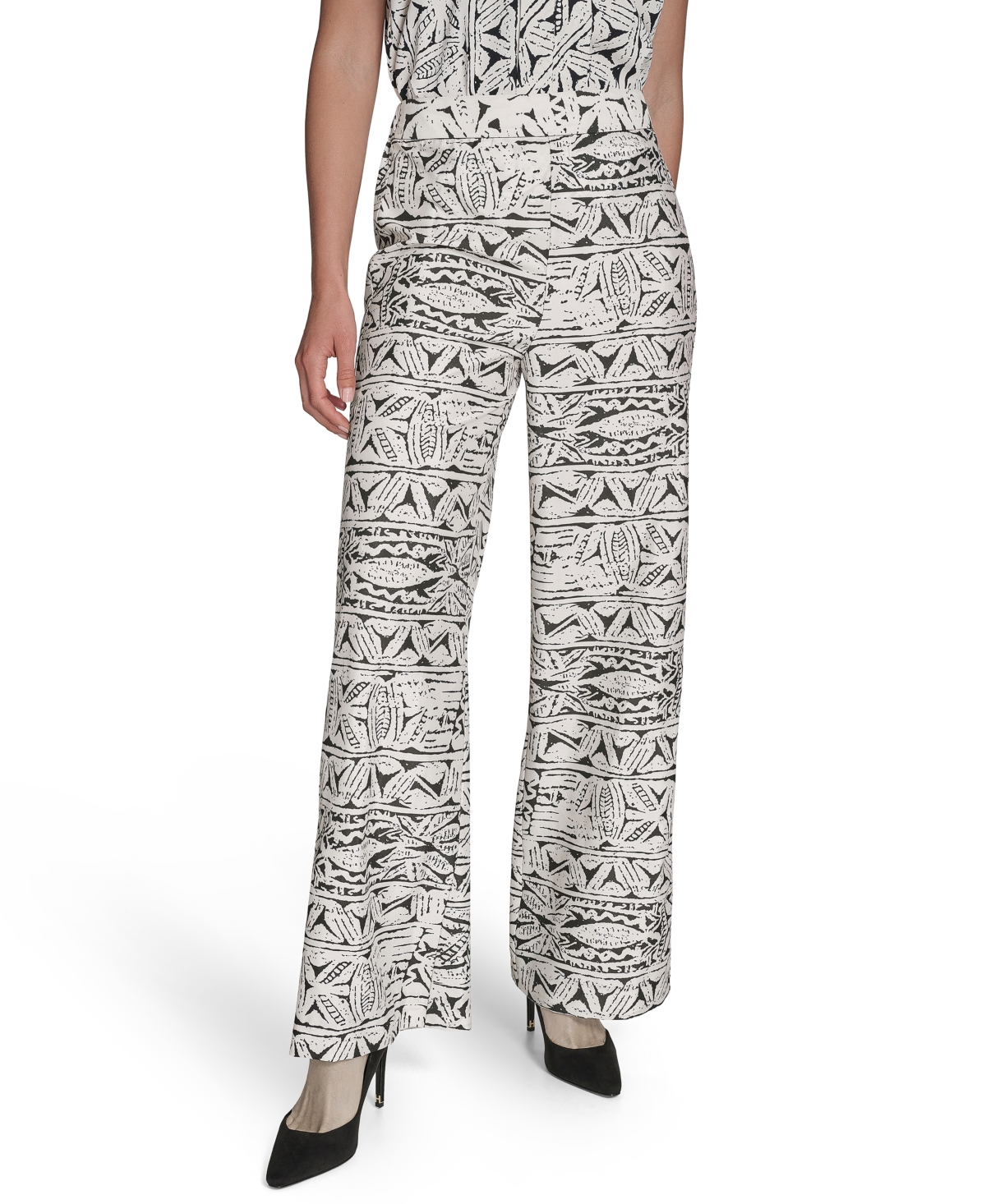 Women's Printed High-Rise Wide-Leg Pants - Archive Tiki
