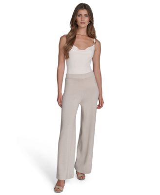 Women's High-Rise Wide-Leg Knit Pants