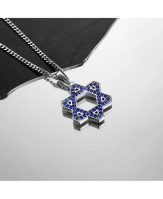 Men's Star of David Pendant, 21" Chain