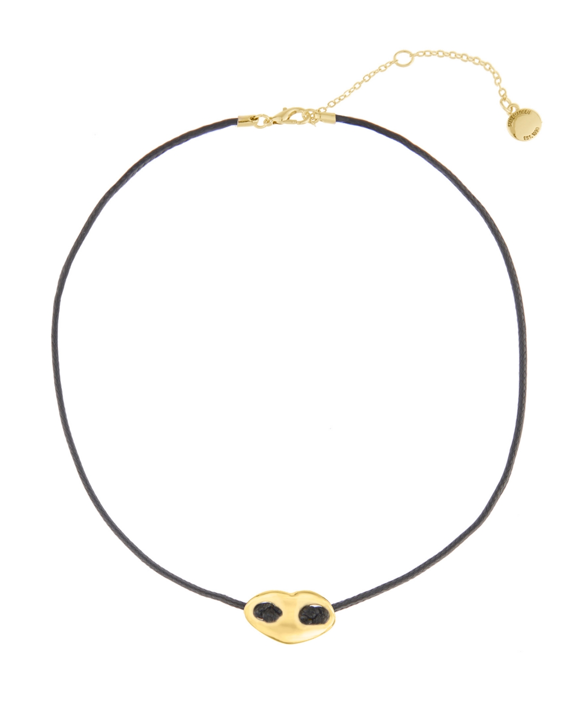 Black Mariner Heart Choker Necklace - Black, Gold