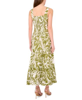 Women's Cotton-Blend Printed Sleeveless Maxi Dress