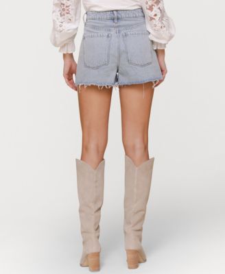 Women's Crochet-Front Denim Cutoff Shorts