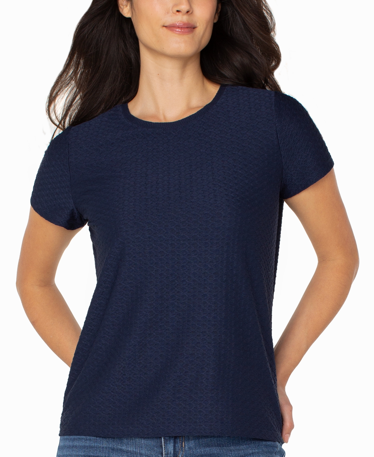 Liverpool Los Angeles Jacquard T-shirt In Blue