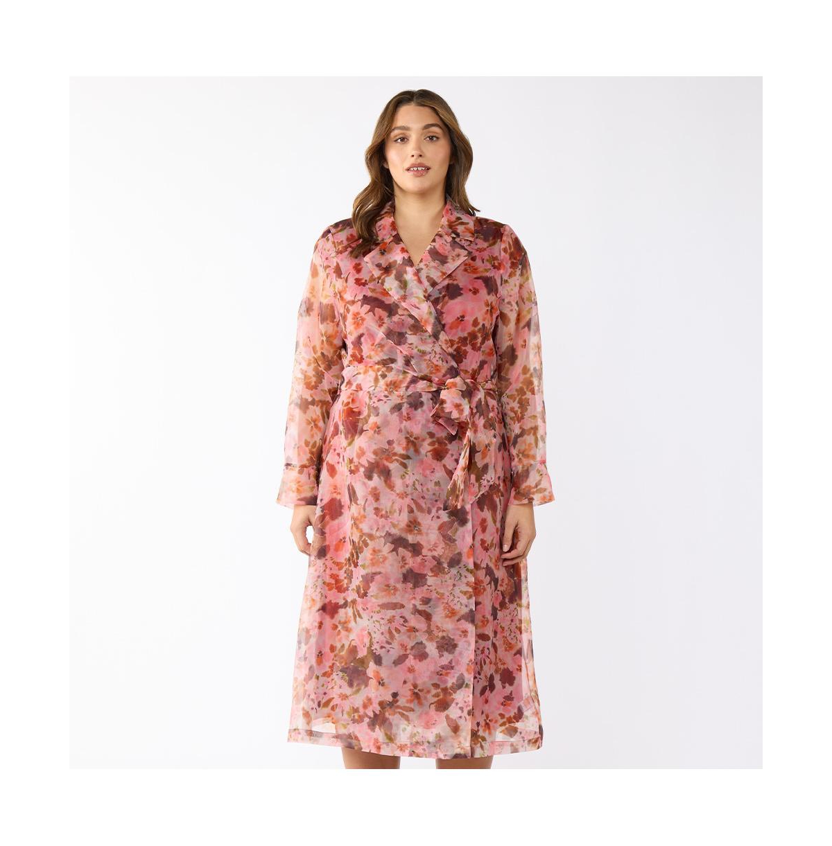 Atreides Organza Floral Trench - Print