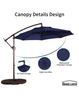 10 FT Cantilever Patio Umbrella Offset Patio Umbrella Crank Large Outdoor Umbrella Pool Umbrella for Backyard Garden Deck Pool Without Base