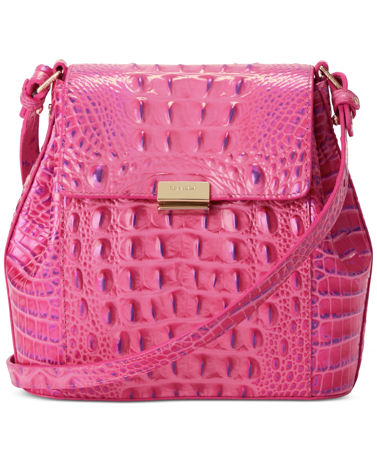 Melbourne Margo Embossed Leather Crossbody - Phlox Pink