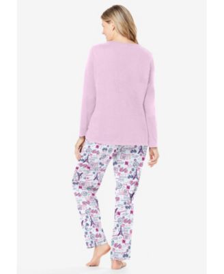 Women's Dreams and Co. Long Sleeve Knit PJ Set