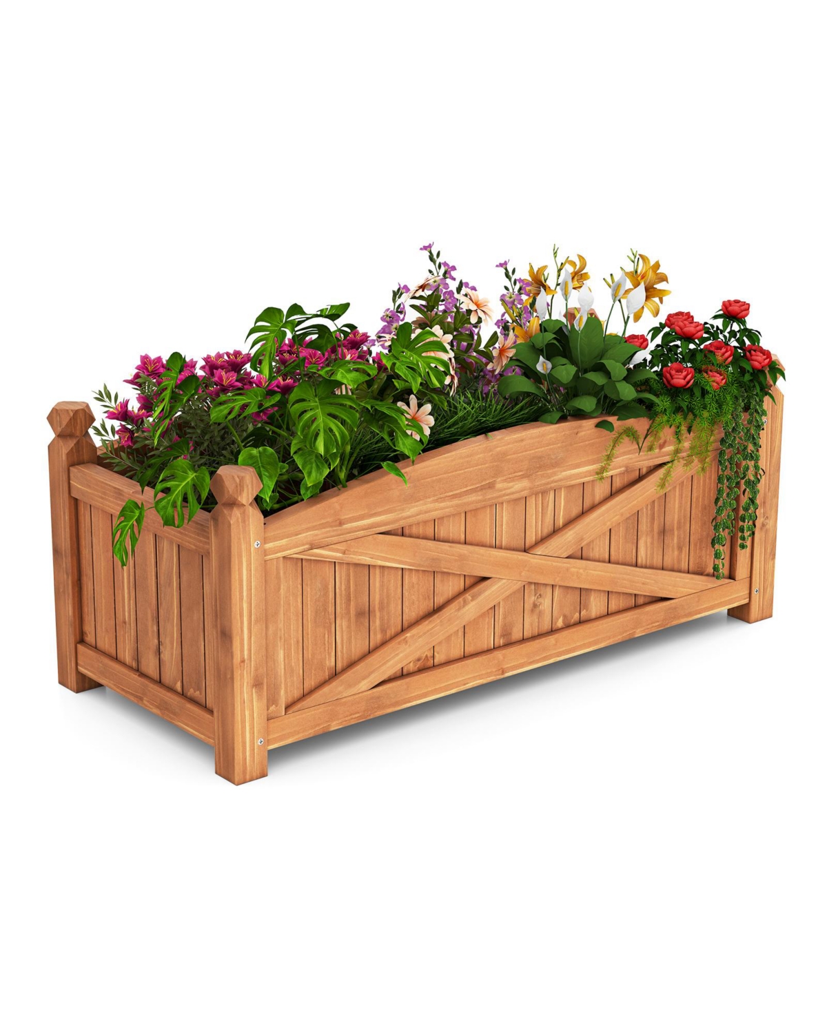 Raised Garden Bed Drainage Holes for Patio Garden - Coffee