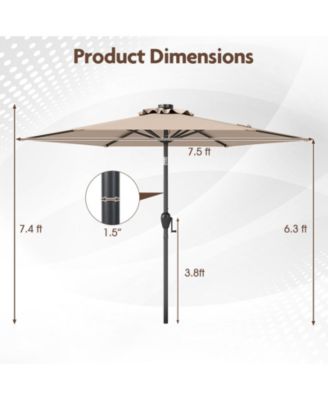 LED Lighted Solar Patio Umbrella with Crank Mechanism – Perfect for Backyard, Poolside, or Balcony