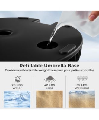 Water and Sand Filled Outdoor Umbrella Stand with Shell Texture and 3 Coupler Sizes