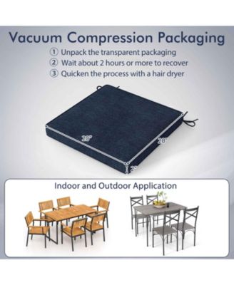 Outdoor Chair Cushion Set of 2 Waterproof Fade-Resistant Olefin Seat Cushions