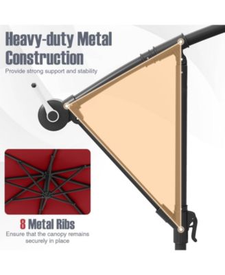 Patio Umbrella Offset Cantilever Umbrella with 40 Solar Powered Lights