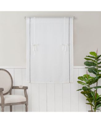 Rod Pocket Textured Yarn Sheer Tie Up Balloon Curtain Window Panel - 63 in. Long