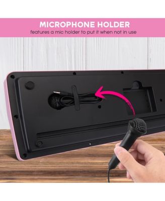 Kids Pink 49-Key Light-Up Karaoke Piano Keyboard with Mic - PKBRD4912PK