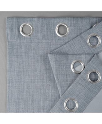 Grommet Textured Faux Linen Room Darkening Curtain