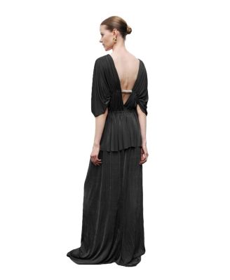 Women's V-Neck Beaded Accessory Blouse