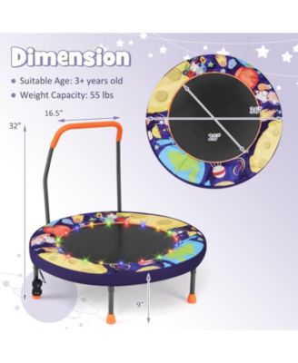 Mini Trampoline Folding Small Rebounder for Kids with Lights