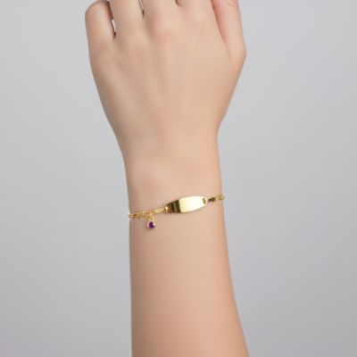 Chic Minimalist Bar Bracelets with Round Bezel Set Cubic Zirconia Charm