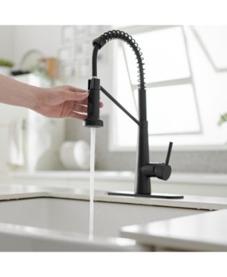 Single-Handle Pull-Down Sprayer 2 Spray High Arc Kitchen Faucet With Deck Plate