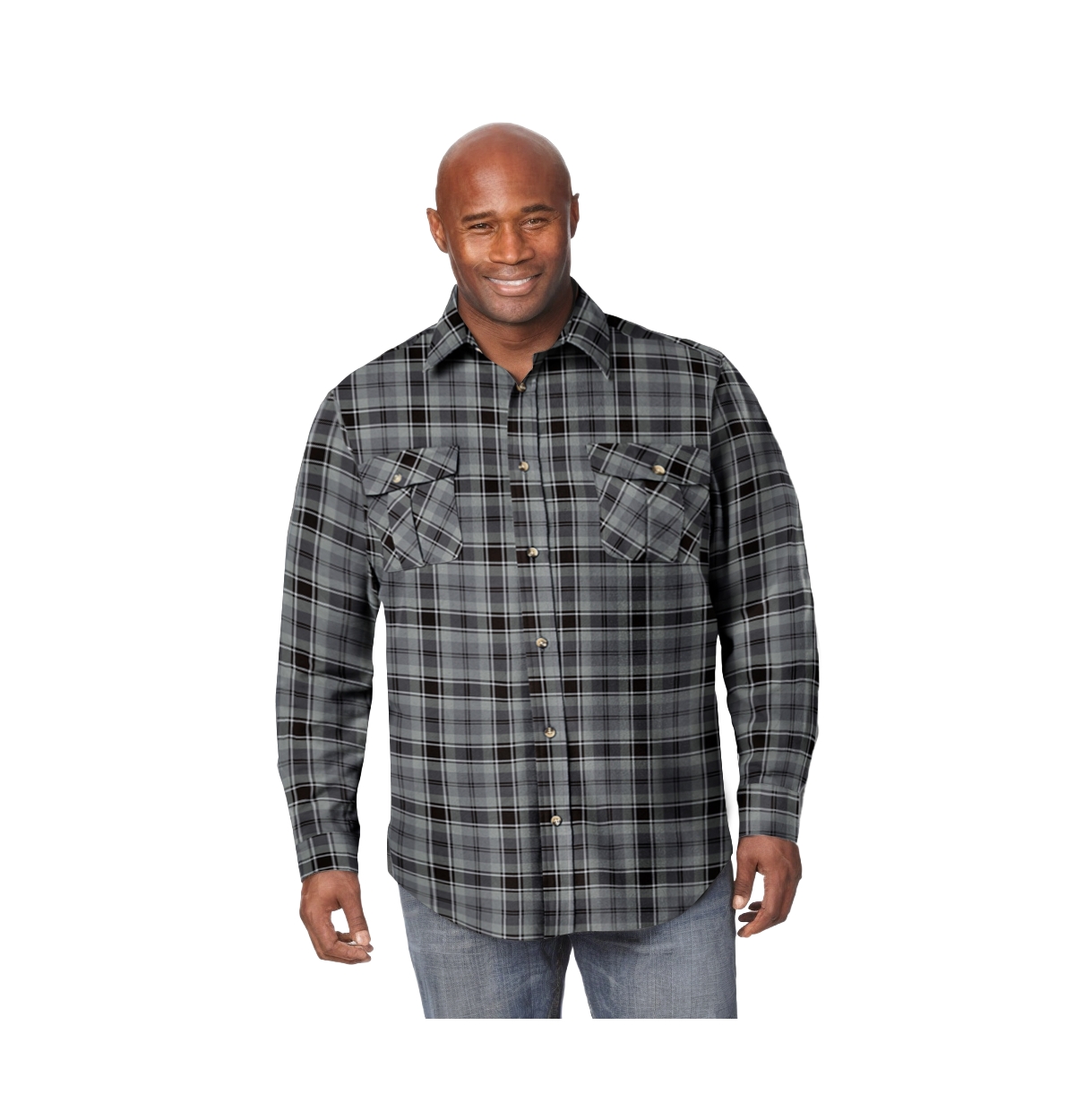Big & Tall Signature Plaid Flannel Shirt - Pumpkin plaid