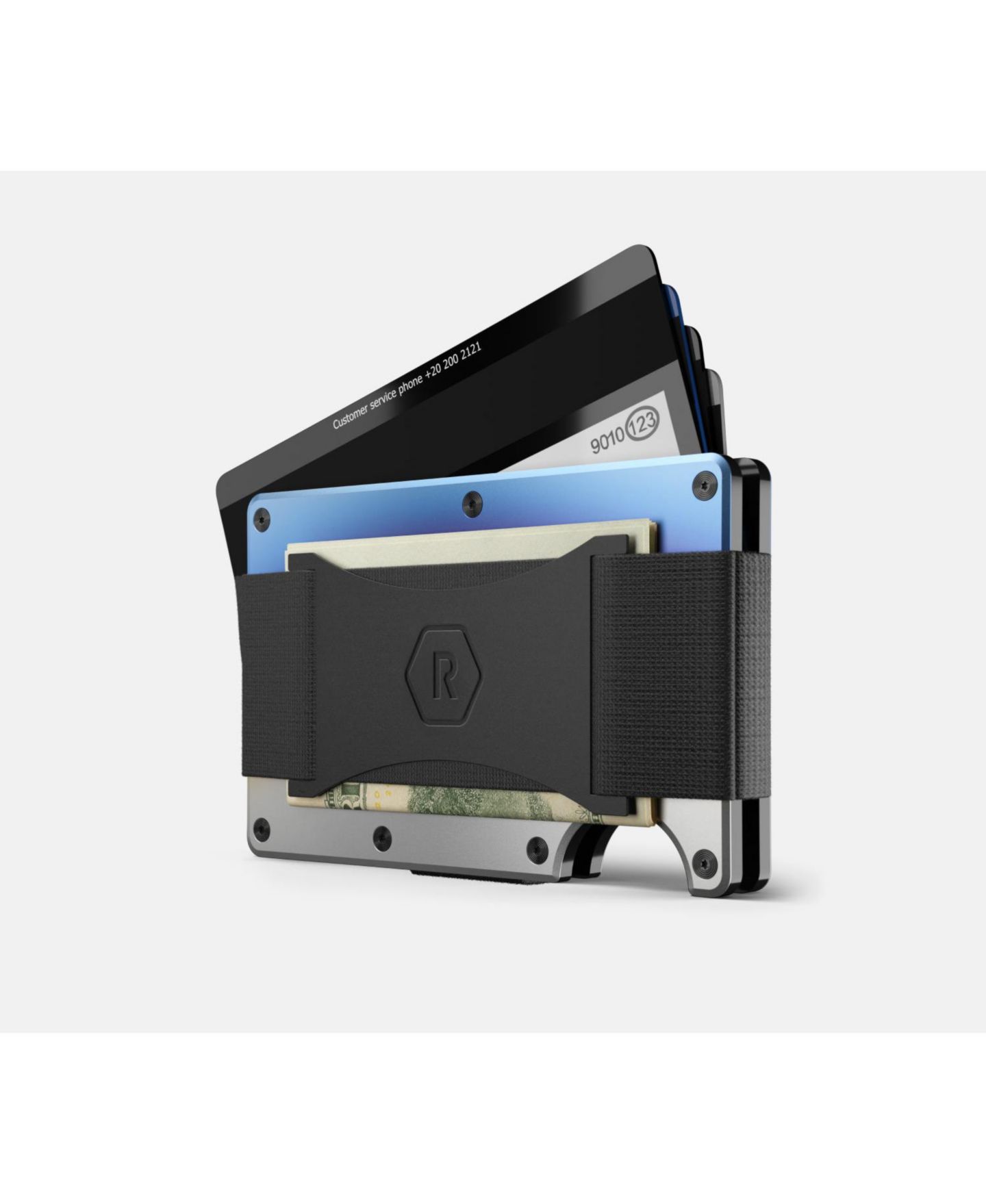 Мужской кошелёк The Ridge RIDGE Wallet for Magsafe - Burnt Titanium - Cash Strap, цвет: Титановый — фото 2