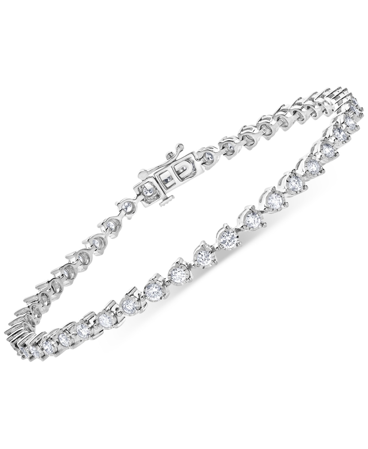 Украшения Forever Grown Diamonds Lab Grown Diamond Tennis Bracelet (2 ct. t.w.) in Sterling Silver — фото 1