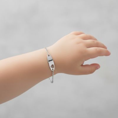 Babies' Chic Minimalist ID Bracelets with Heart Detail Bracelet