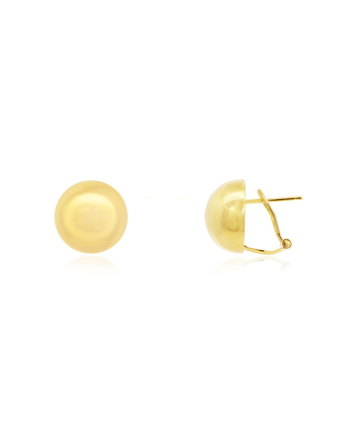 Large Gold Button Earrings 14K Gold - Gold