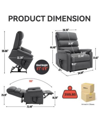 Heavy Duty Dual Motor Power Lift Recliner Chair with Heat & Massage, Infinite Position, Supports Up to 350 lbs