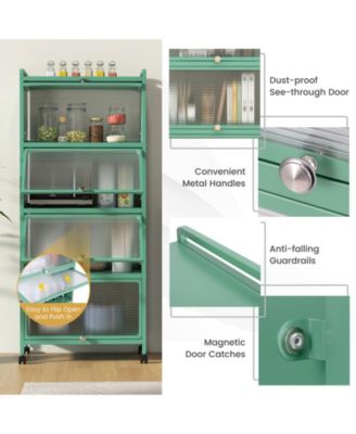 5-Tier Kitchen Baker's Rack with Flip-Up PC Doors and Ample Storage Shelves