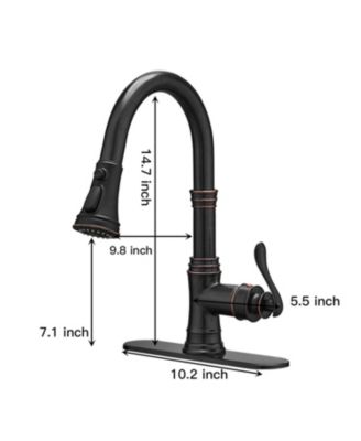 Single-Handle Pull-Down Sprayer 3 Spray High Arc Kitchen Faucet With Deck Plate