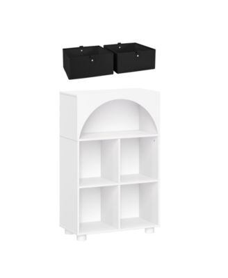 Arched 23" Solid Wood 4 Cubby Entryway Shoe Rack Storage Organizer Cabinet