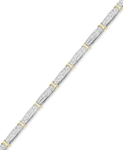 Victoria Townsend Diamond X Bracelet (1 ct. t.w.) in 18k Gold and Silver-Plated Brass
