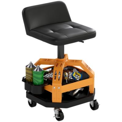 Rolling Mechanic Stool, 300 LBS Capacity Garage Stool,