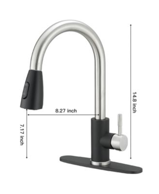 Single-Handle Pull-Out Sprayer Kitchen Faucet with Supply Lines in Matte Black and Brushed Nickel