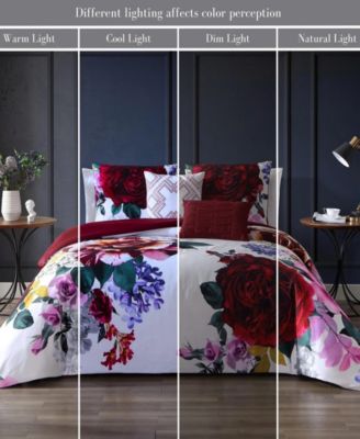 Scarlet Bedding 100% Cotton Sateen 5 Piece King Size Reversible Comforter Set