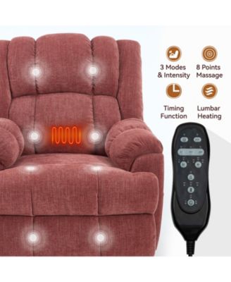 Dual Motor Heat Massage Power Lift Recliner Chair, Up to 350 lbs, Medium-Firm, Heavy-Duty with Power Remote