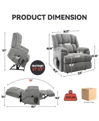 Dual Motor Heat Massage Power Lift Recliner Chair, Up to 350 lbs, Medium-Firm, Heavy-Duty with Power Remote