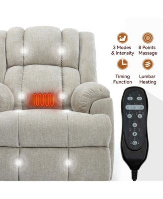 Dual Motor Heat Massage Power Lift Recliner Chair, Up to 350 lbs, Medium-Firm, Heavy-Duty with Power Remote