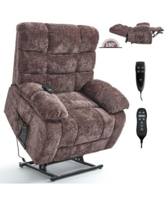 Lift Recliner Chair Heat Massage Dual Motor Infinite Position Up to 350 LBS Large Electric Power Lift Recliners with Power-Remote and Heavy duty
