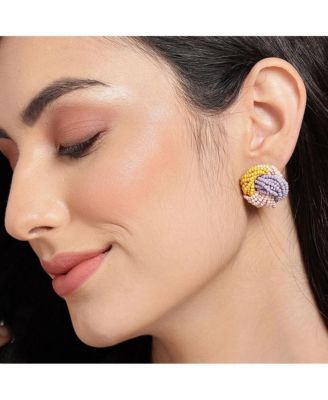 Women's Beaded Twist Stud Earrings