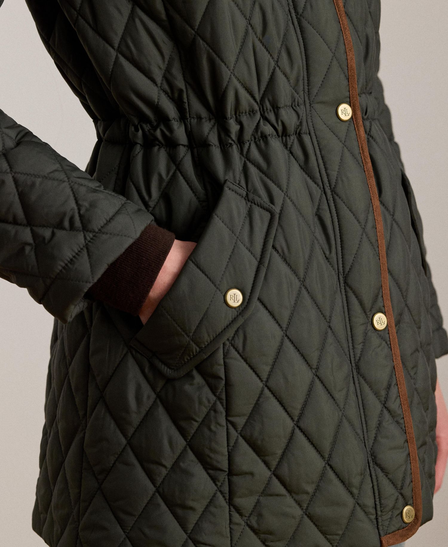 Petite Hooded Utility Quilted Coat