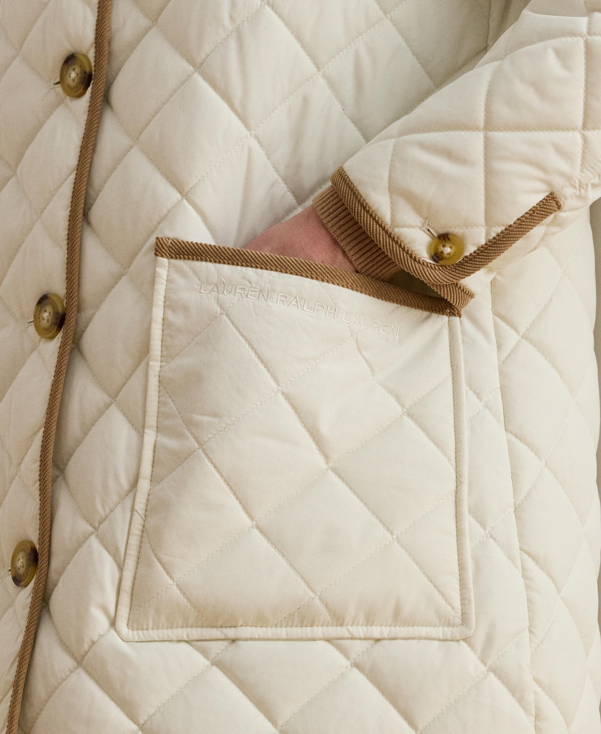 Ralph Lauren Women's Faux-fur-collar Quilted Jacket In White