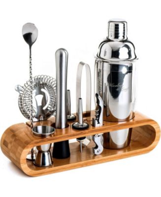 Bartender Kit 10-Piece Bar Tool Set with Bamboo Stand - Macy's