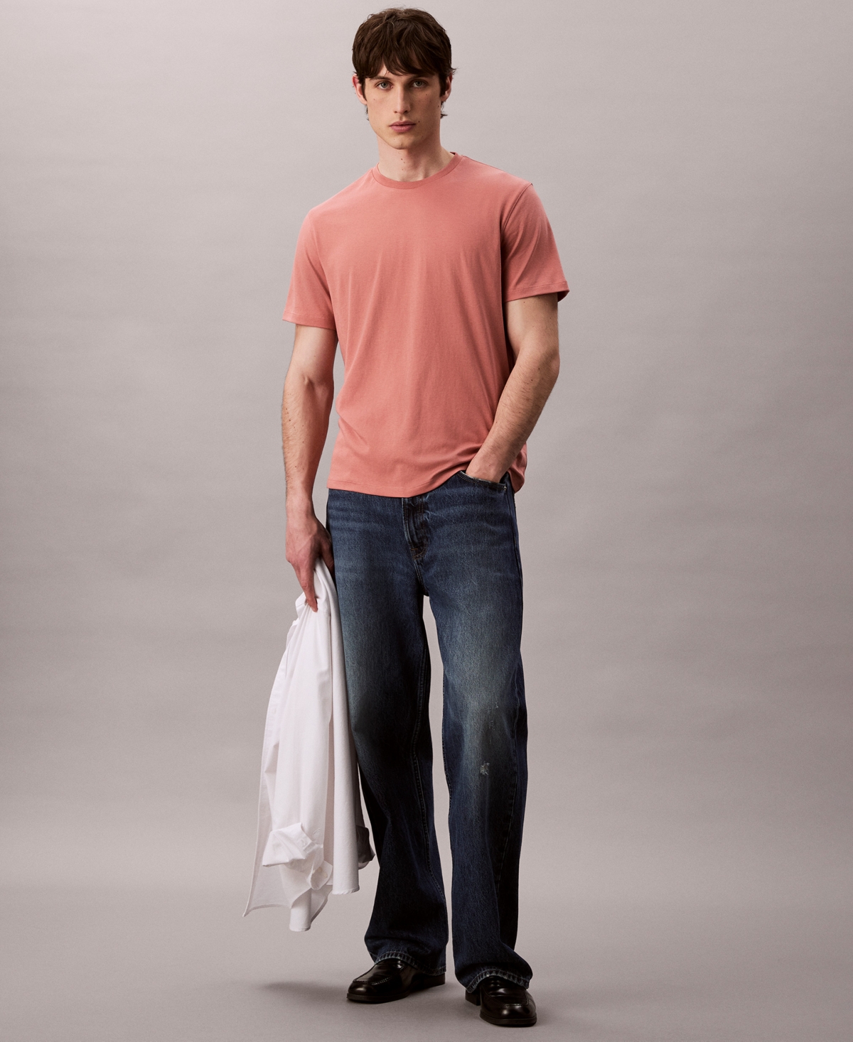 Calvin Klein Men's Short Sleeve Supima Cotton Interlock T-shirt In Brown