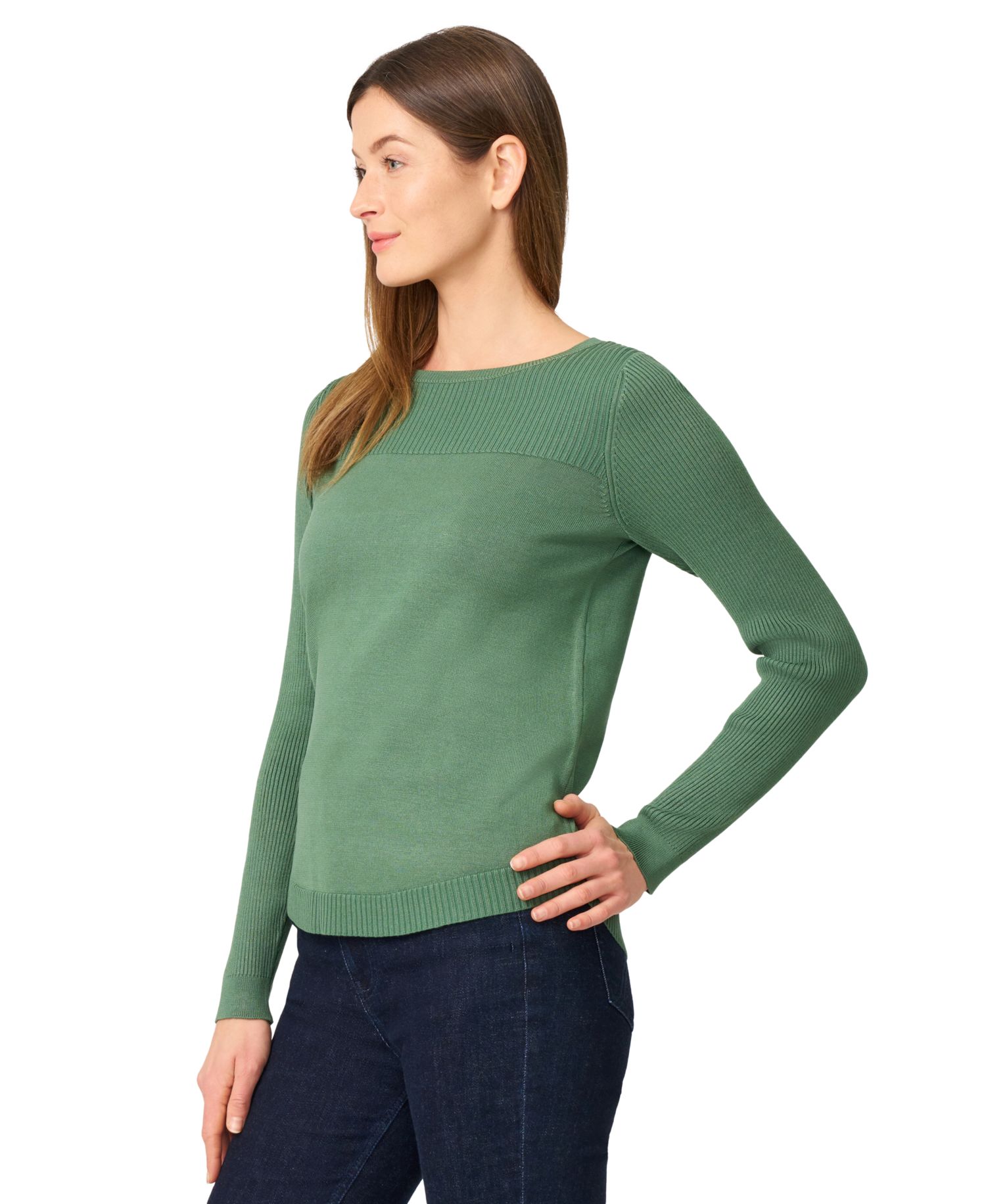 Women's Boat Neck Long-Sleeve Sweater